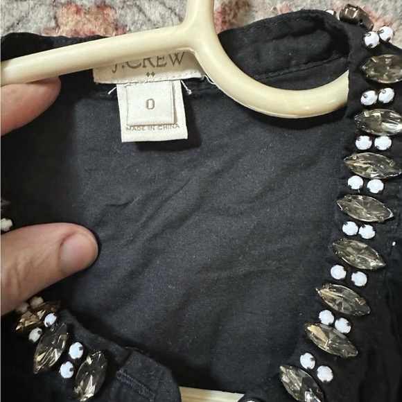 J. Crew Black Sleeveless Blouse with Embellished Neckline - Picture 2 of 3
